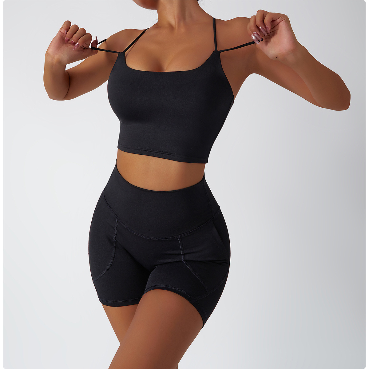 TZ6410-1 Recycled Nylon shorts set for workout